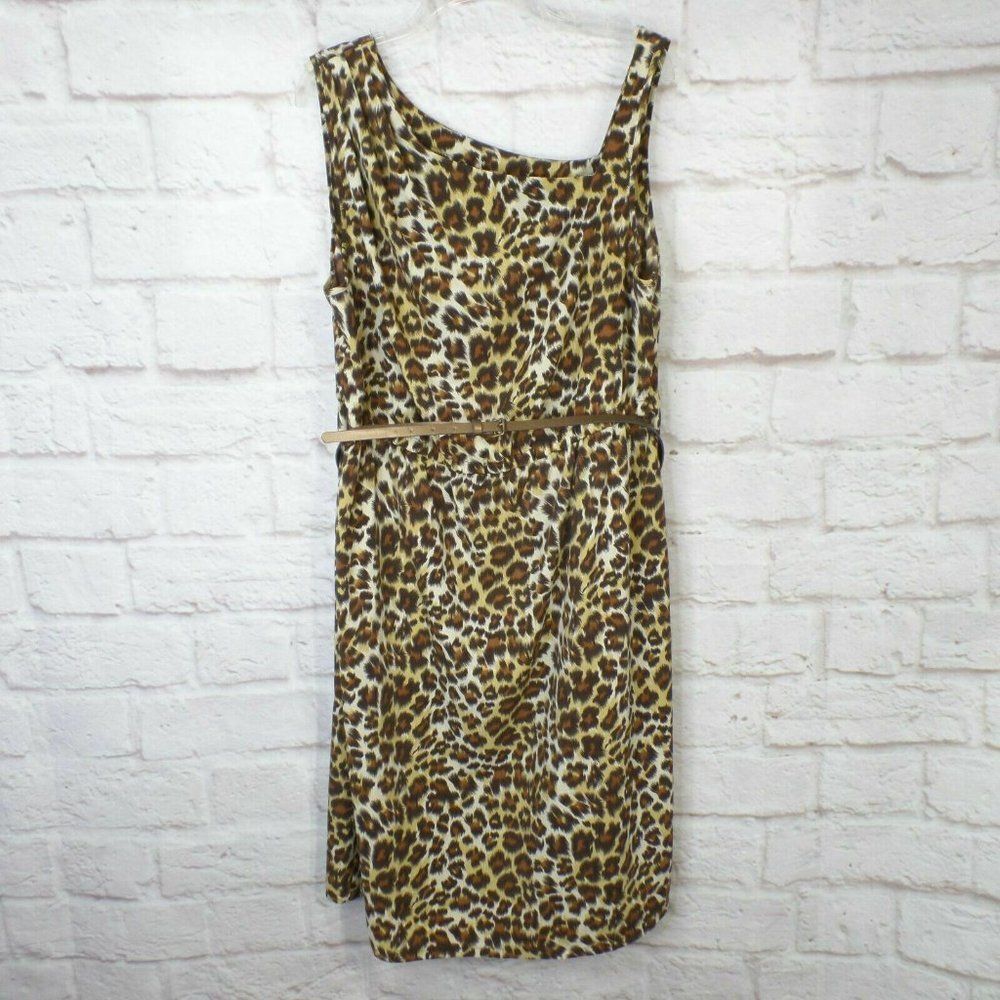 Avenue Womens size 18 Dress Brown Leopard Animal Print Sleeveless